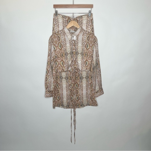 RIVIR 2 PC SET BLOUSE & SKIRT STRINGS MEDIUM MULTI COLOR FAUX SNAKESKIN - Picture 1 of 10